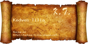 Kedves Tilla névjegykártya